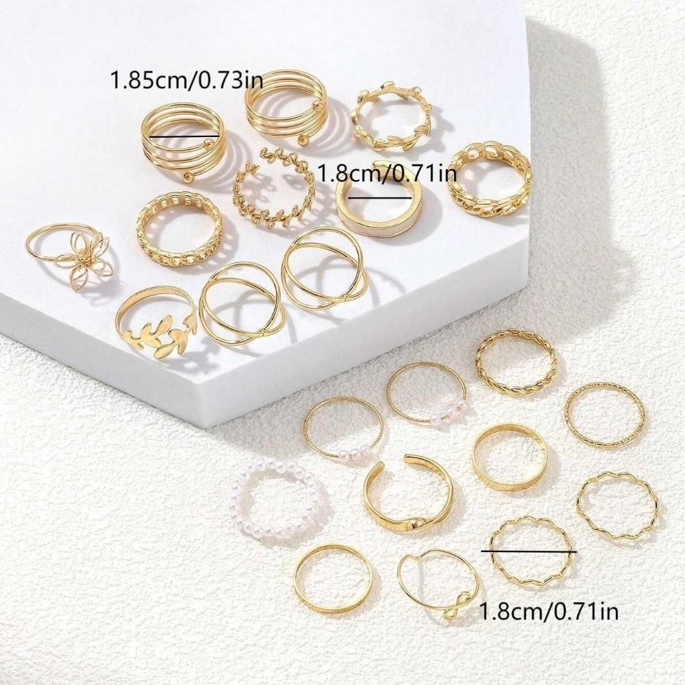 30pcs/set Geometric Knuckle Rings Set Bohemian Women's Ring Ring Jewelry Set  Jewelry Accessories
