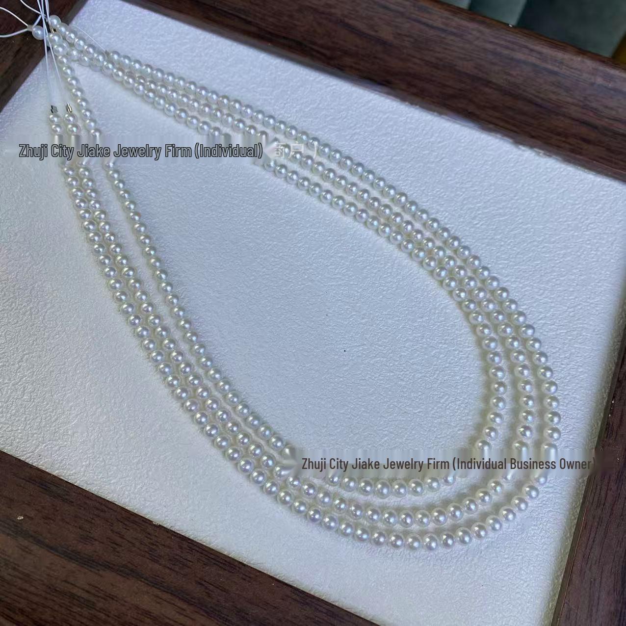 4-5mm Near-Round Natural Freshwater Pearls Necklace, High Luster, Virtually Flawless, Semi-Finished Beaded Design. Others