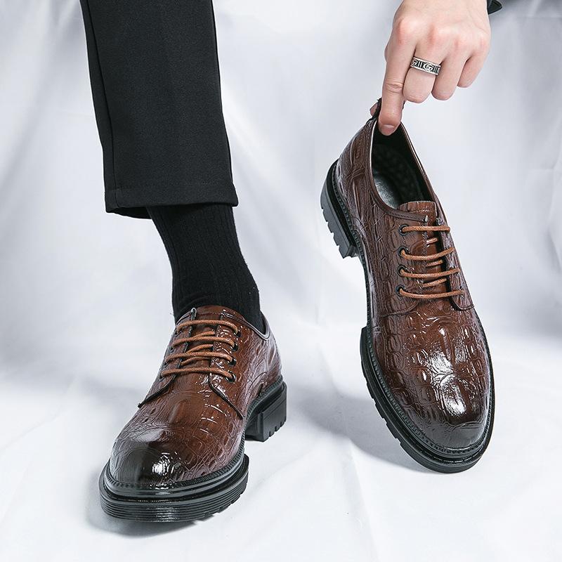 

Foreign trade large size men s casual business leather shoes new British business formal men s shoes work lace-up glossy 45