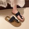 French vacation cool slippers women's summer wear 2025 new fairy style with skirt flat bottom toe beach shoes