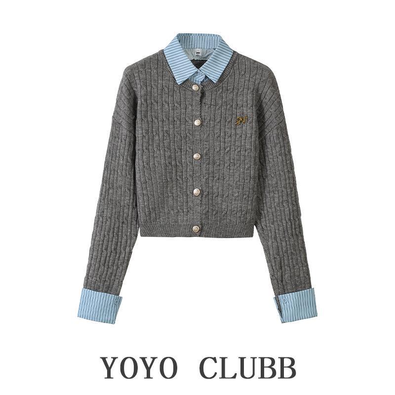 Women's 2024 Autumn/Winter College-Style Two-Piece: Knit Sweater and Slim Jeans Set