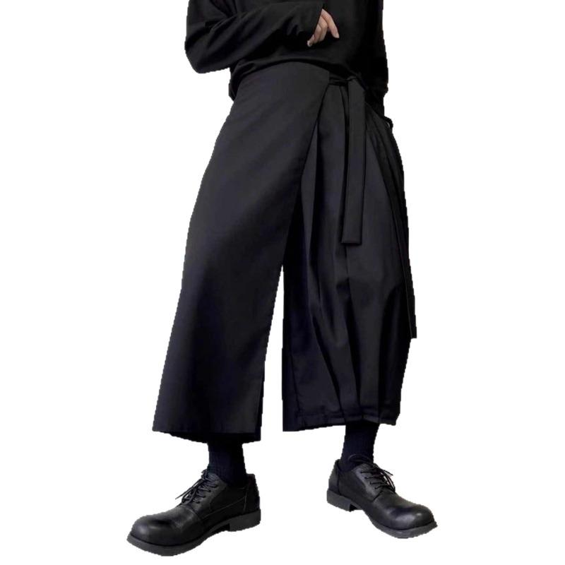 Samurai Pants Men's Spring and Autumn Design Culottes Straight Wide-leg Kendo Pants 3