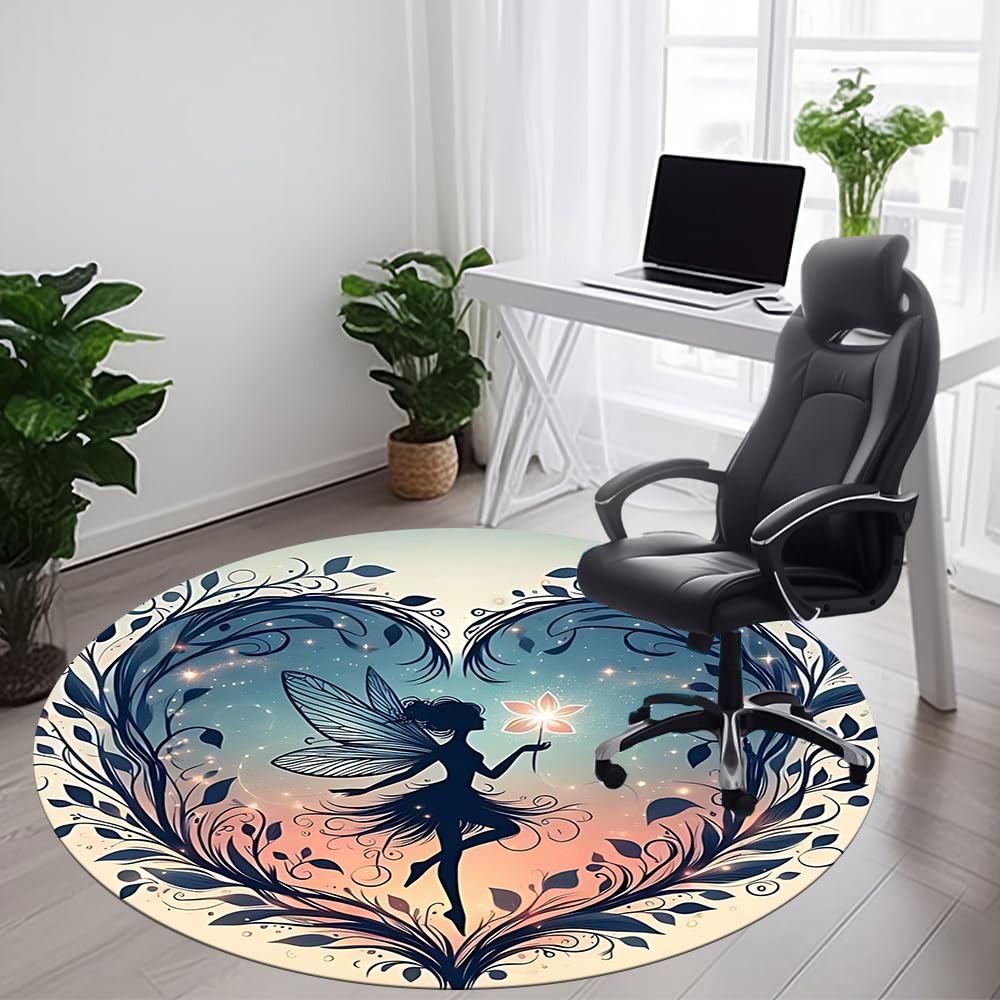 1pc Fairy Fantasy Office Round Area Rug,  Mat Suitable ForOffice, Under Office Chairs Bedroom Living Room Home Decor, Room Deco