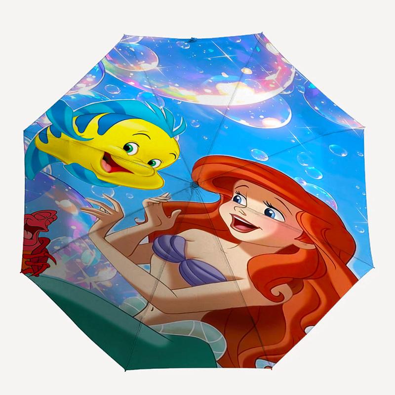 

1pc Ariel Flounder umbrella automatic open/close, 8-Rib Durable Frame, Compact Folding Design, Ideal Birthday/Holiday Gift e1110A
