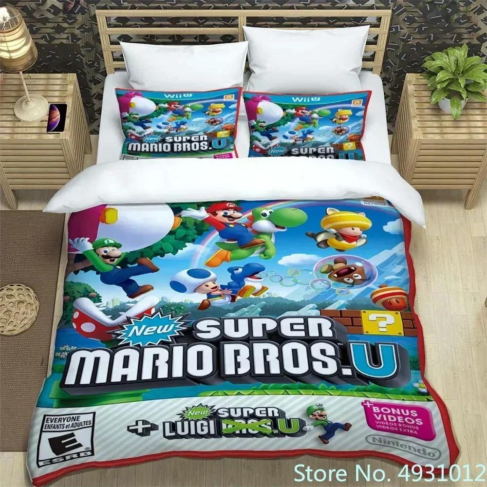 

Затишний дитячий комплект постільної білизни з аніме Super Mario Аніме 3D підковдра для дитини Дітей Підлітків Дорослого Домашній текстиль Покривало US Queen(228*228cm)3pcs