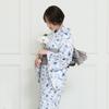 [Kyoto Kimono Yuzen] Women's Yukata Set with Heiko Obi (2-piece set) Floral Pattern Summer Kimono Cotton Koubai (Blue)