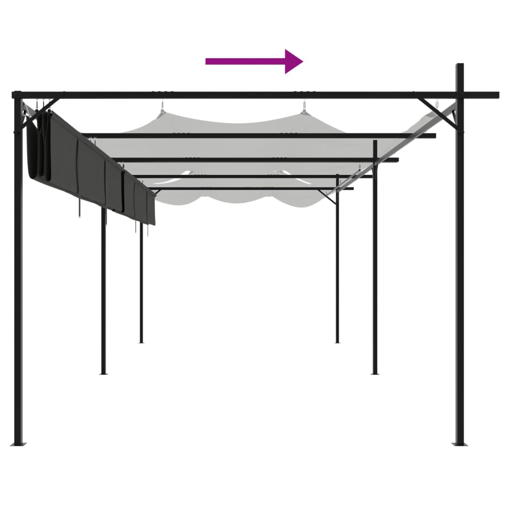Pergola with Sliding Roof Anthracite Grey 589 X 292 X 230 Cm