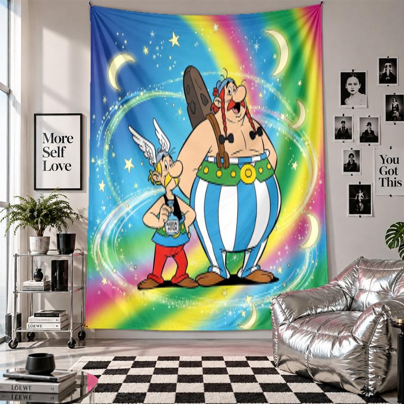 Wall TapestryAsterix & Obelix Art Hanging Cloth Decorative Background Cover for Room Decoration