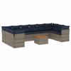 VidaXL Salon de Jardin avec Coussins 11 pcs, Canapés de Patio, Ensemble de Meubles, Mobilier de Terrasse Exterieur, Gris 3256166