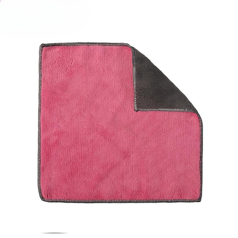 Coral Fleece Double-sided Dual-color Composite Square Towel High-density Car Wash and Cleaning Towel Thickened Fiber Absorbent Cleaning Cloth