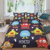 Monster Car King Queen Duvet Cover Cartoon Bedding Set For Boys Lovely Toy Truck Comforter Cover 2/3pcs Polyester Quilt Cover