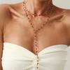 Sweet Wind Drip Oil Cherry Pendant Long Necklace, Metal Stacked Fruit Series Clavicle Necklace