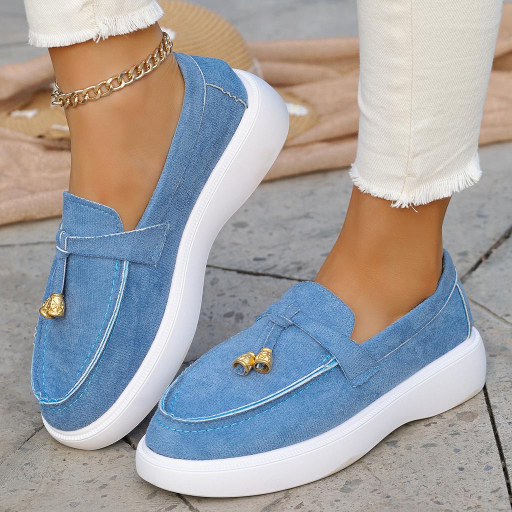 New Lefu Shoes Women's Soft Leather Retro Lazy Man Step On Thick Sole Flat Bottom Comfortable Single Shoe