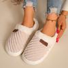 Fashion 2025 New Women Slippers Winter Unisex Concise Flat Plush Slippers Home Casual Cotton Shoes Non-slip Warm Fluffy Slides Women
