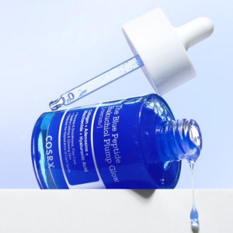 COSRX Das Blue Peptide Bakuchiol Plump Glow Serum 50ml Koreanisches Anti-Aging Feuchtigkeitsspendendes Gesichtsserum für Straffe & Strahlende Haut