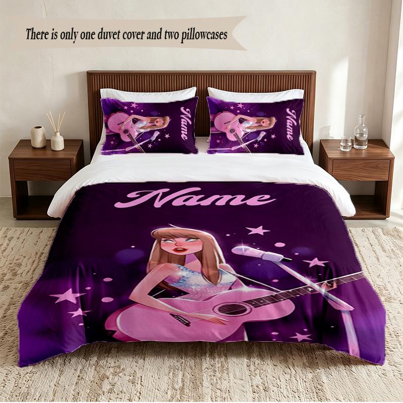 Taylor Personalized Custom Name 3‑Piece Bedding Set Soft Duvet Cover Set For Bedroom Home Decor