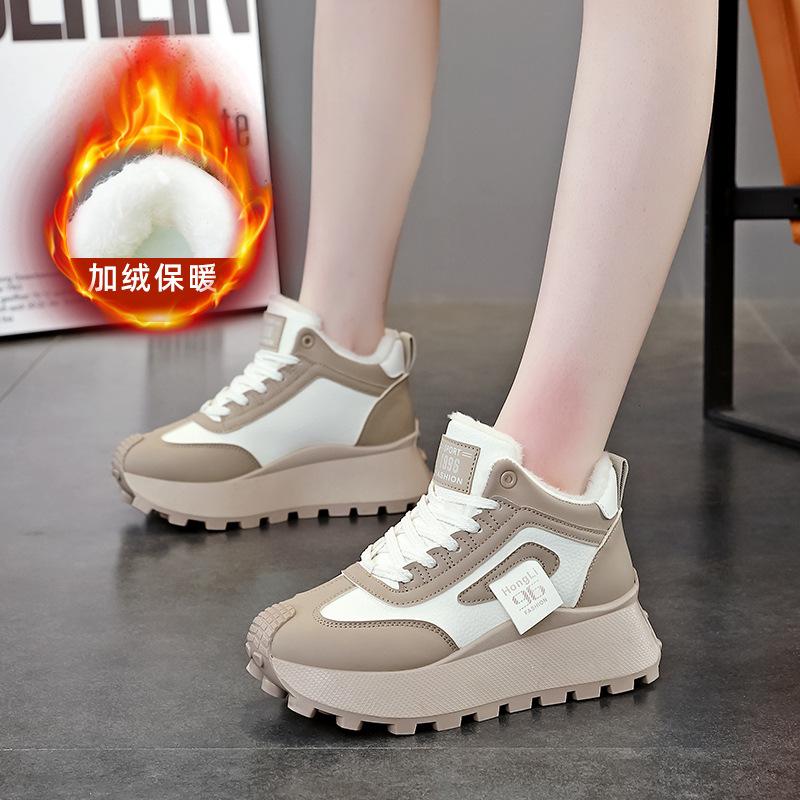 

Fleece thickened mid-top shoes children s cotton shoes 2025 winter new versatile platform sports short boots women HL-870-1 40