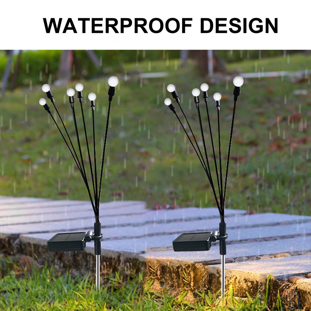 Solar Powered Firefly Lights Lawn Lamp Waterproof Outdoor Pathway Light Landscape Decorative