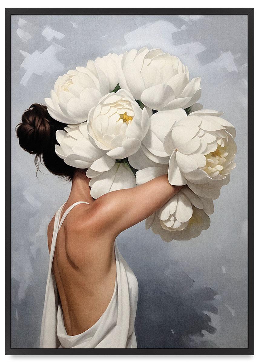 

Постер білі квіти на голові портрет 21x30 cm