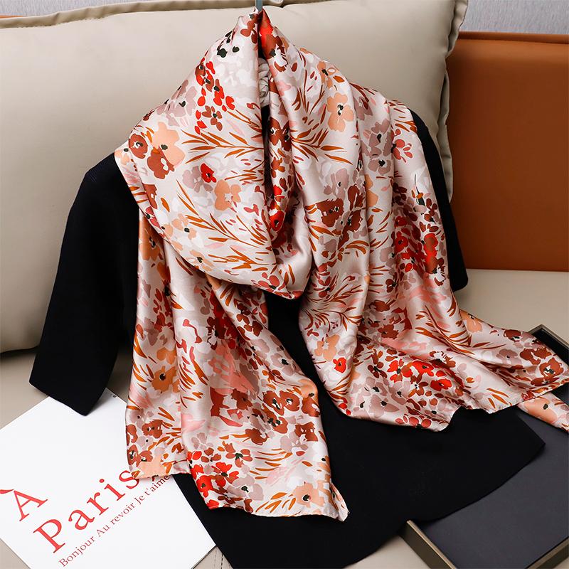 

Модный дизайн вышитый цветочный узор женский шарф шаль элегантный и дышащий повседневный универсальный аксессуар 85 * 180 см 90x180cm