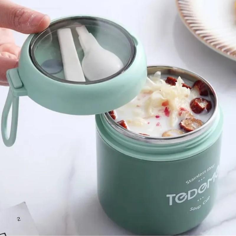 510ML Stainless Steel Soup Cup Thermal Lunch Box Food Container With Spoon for School Children