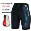 Mens Cycling Shorts With 3 Pockets Quick-Dry Breathable Pad Road Mountain Bike Ride