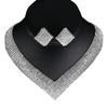 Bridal Elegant Sparkling Rhinestone Luxury Earrings Earrings Necklace Bracelet Set