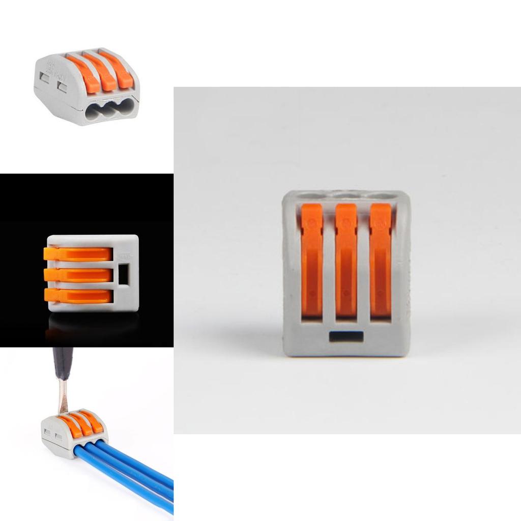 Ideal Gift 3 Way Reusable Spring Lever Terminal Block Electric Cable Connector Wire For Friends And Family