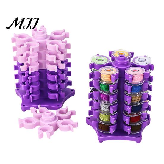 Thread Storage Solution Bobbin Holder Tower, Rotating Organizer, Detachable Modular Stand Clips, Tangle-free Sewing for Quilting Enthusiasts