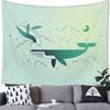 VIKAMA Watercolor Whale Orca Starry Sky Ocean Animal Tapestry Aesthetic Soft Polyester Wall Hanging Bedroom Dorm Home Decor