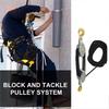 Premium-Rope Pulley Block Zinc Alloy Hook Handheld Crane Heavy Duty Polyethylene Rope Pulley Hoist Manual Lifting Device