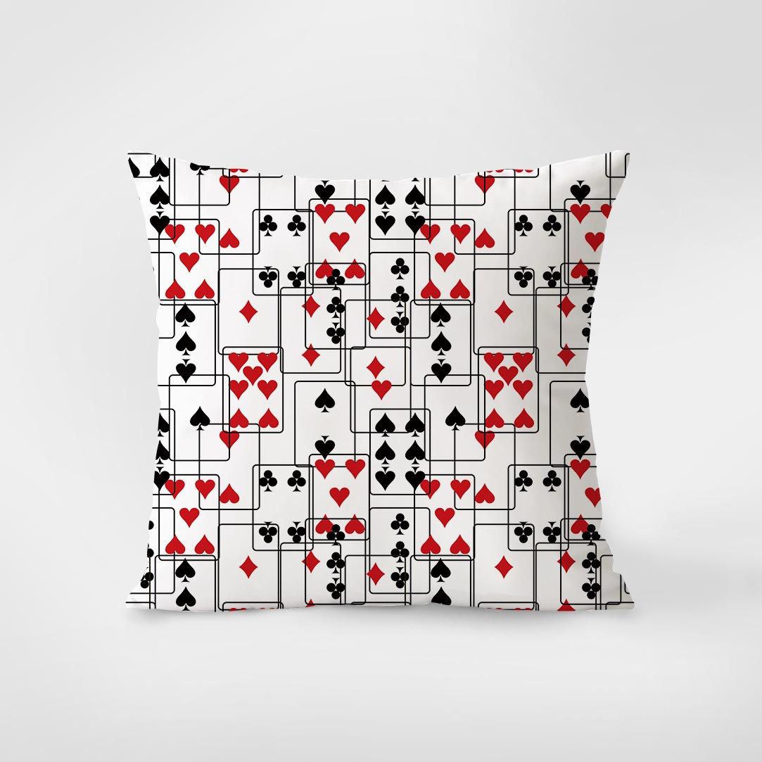 

Taie d oreiller décorative à motif de cartes à jouer, coussin carré, chambre à coucher, salon 60x60cm
