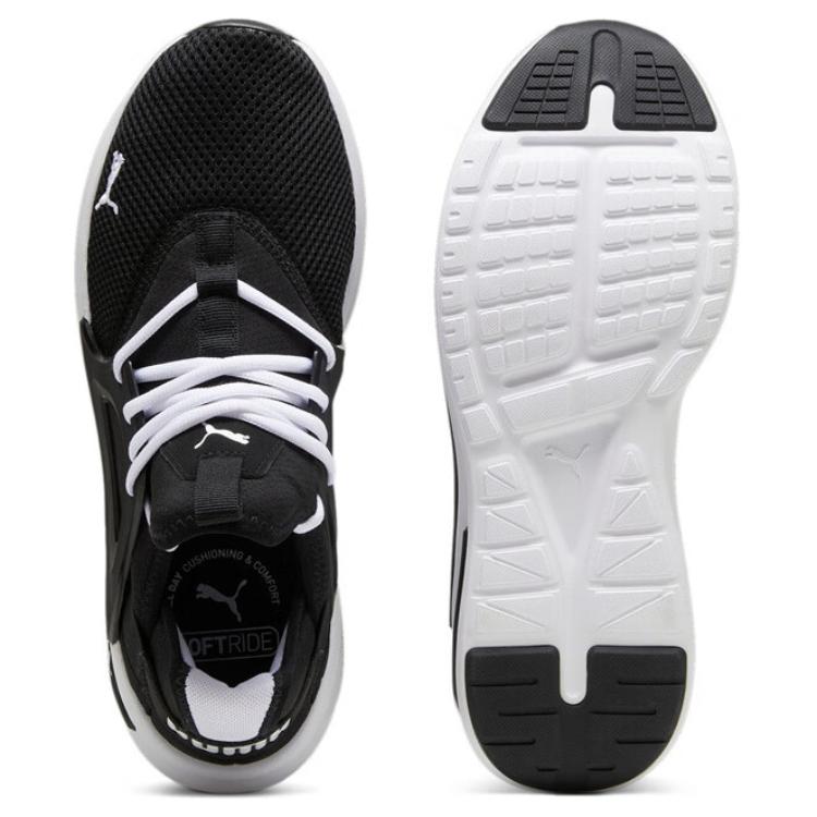 PUMA Softride Low Top Casual City Commute Running Shoes Unisex Black White