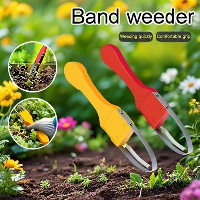 Hand Loop Weeder Tool-Ergonomic Root Remover with Stainless Steel Loop, Portable Gardening Tool for Weeding & Loosening Soil
