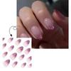 24 Pezzi Unghie Finte Press On French Tip Corte Gradiente Viola Scintillante Forma Mandorla Unghie Finte da Incollare sulle Unghie per Donne Regalo