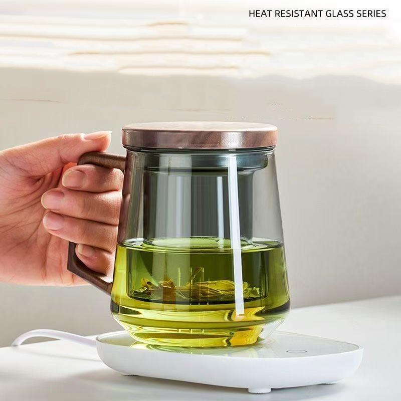 thickening Heat-resistant glass tea cup Transparent Grey Built in filter Tea set and water cup High quality home office Supplies