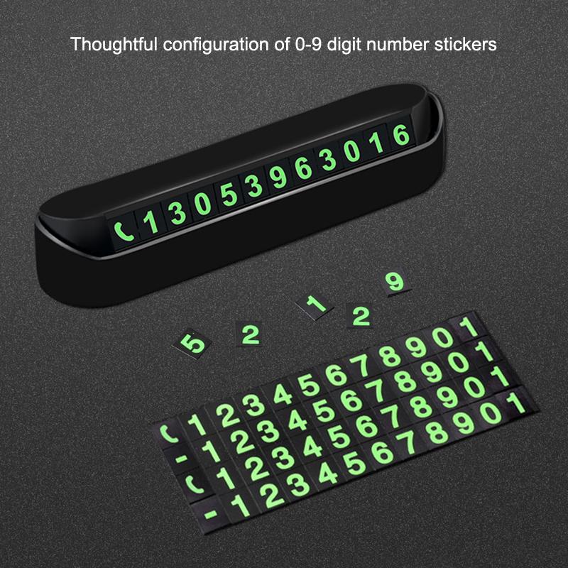 2Pcs Car Temporary Parking Number Plate Luminous With 4 Sets Of Numbers Temporary Stop Sign Phone Number Plate Hidden Switch