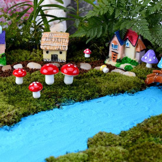 60 Pcs Foam Mushroom Miniatures Colorful Tiny Mushroom Figurines Miniature Mushroom Stakes