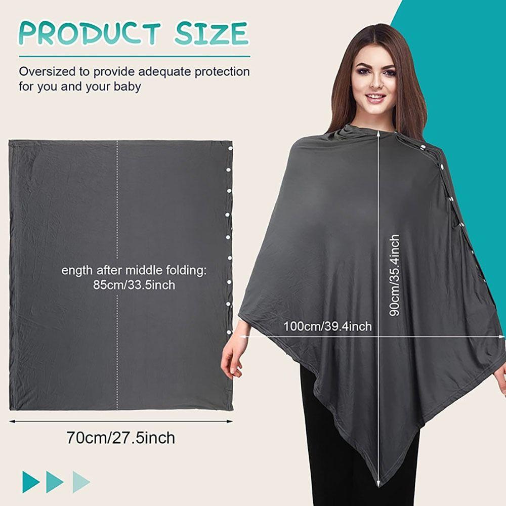 Solid Color Privacy Breastfeeding Shawl Muslin Fabric Baby Nursing Poncho Breastfeeding Cover