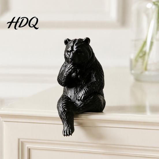 Creative Gifts for Animal Lovers 3D Print Bear Figurine Statue Matte Resin Relief Sculpture Nordic Office Desk Aesthetic Decorations Minimalist