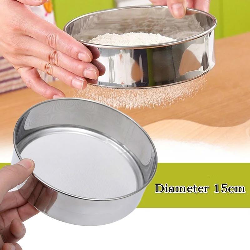 Stainless Steel Flour Sieve Baking Small Tool sliver Mesh Sugar Powder Kitchen Tools Practical household Kitchen accessories