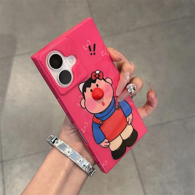 

Red Nose Fat Tiger Suitable for Apple 16pro Mobile Phone Case Iphone15 Protective Case 14promax Square Soft Shell Apple 12PROMAX