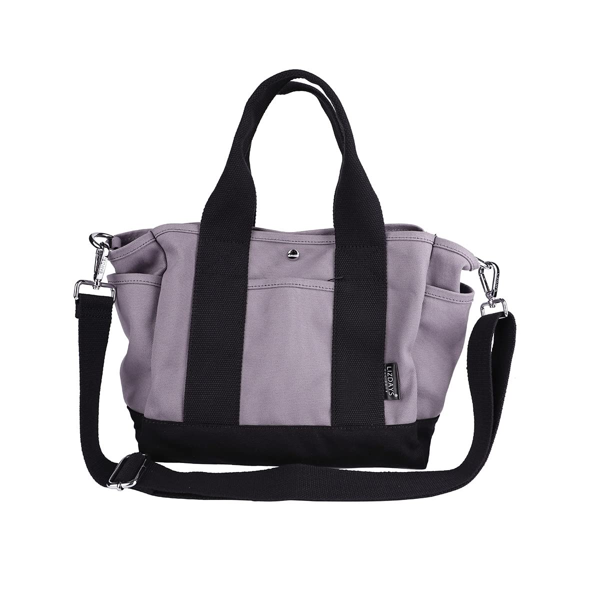 

Lizdays Canvas Tote Bag with A4 Shoulder Bag Women s 2-Way Dividers, Size, (Dark Gray/Black)