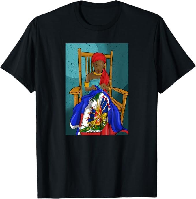 Haiti Haitian Flag Day Proud Woman Ayiti Girl T-Shirt Unisex T-Shirt XXXL