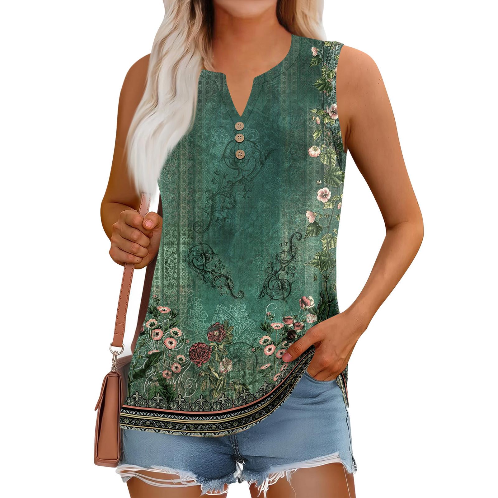 

Женский летний жилет, свободный, однотонный, с пуговицами, V-образным вырезом, повседневная рубашка без рукавов XL