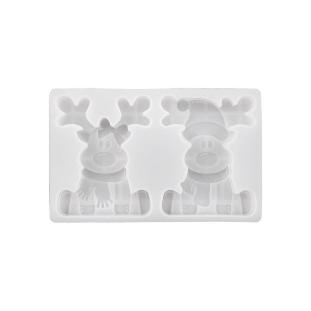 Creative 3D Reindeer Silicone Mold Cute Sitting Position Christmas Ornament Mold Handmade Craft DIY Craft Mold Christmas Decor