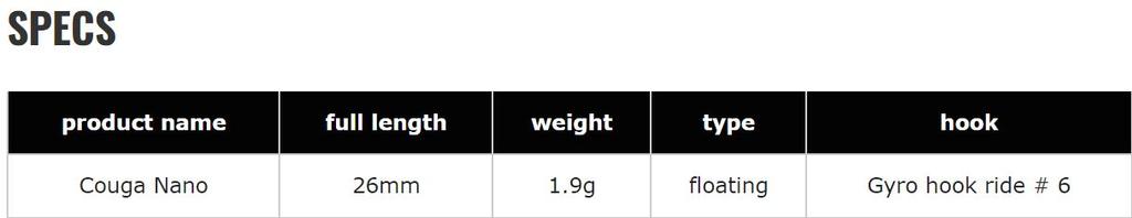 Valkein Kuga Nano 26mm 1.9 grams Floating Lure M173 (1883)