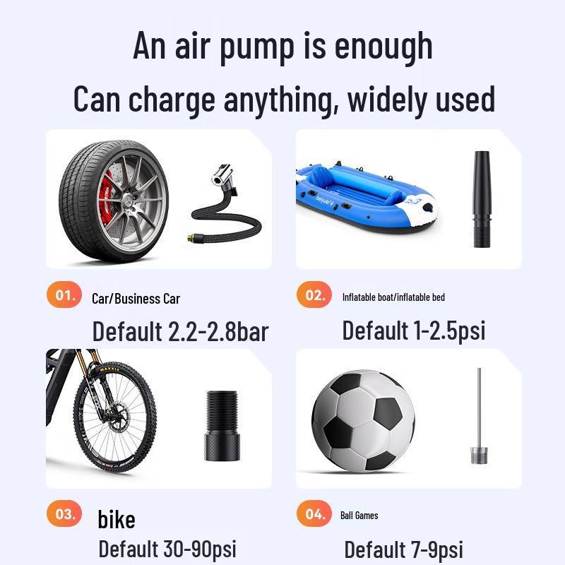 Kompakte elektrische kabellose Fahrrad- und Autoreifenpumpe
