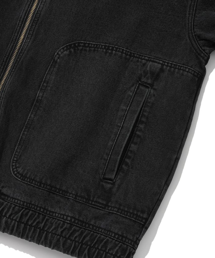 Wacky Willy Denim Hooded Zip-Up Jumper Black
