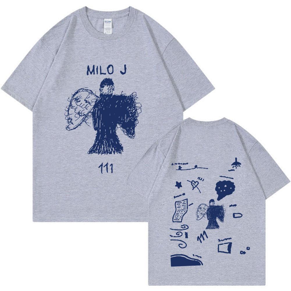 Rapper Milo J 111 Album Merch T Shirt Unisex Unisex Clothes Harajuku Hip Hop Tshirt Vintage Cotton Short Slevee Tshirts Streetwear